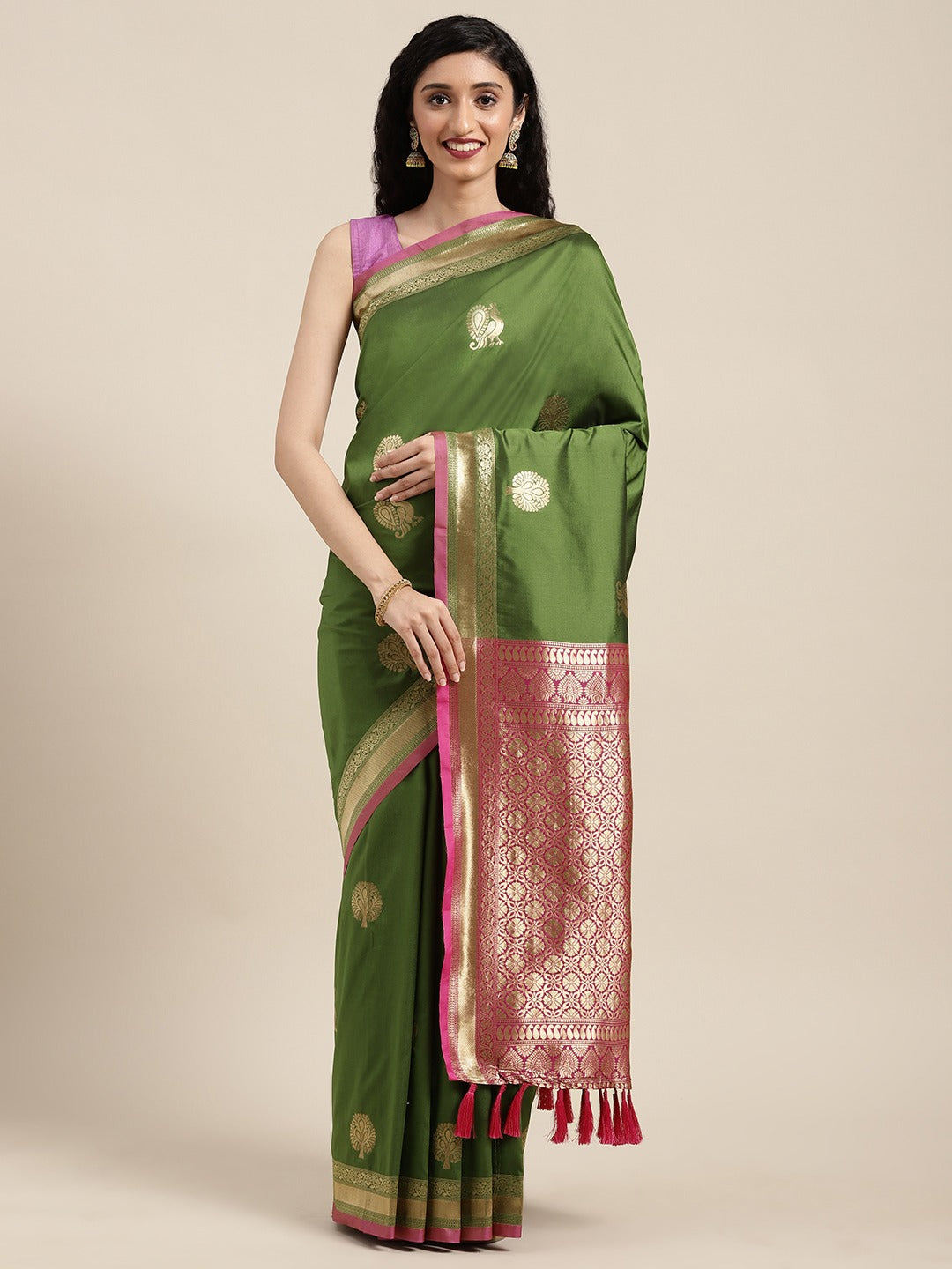 Beautiful Green Colour Banarasi Silk Saree