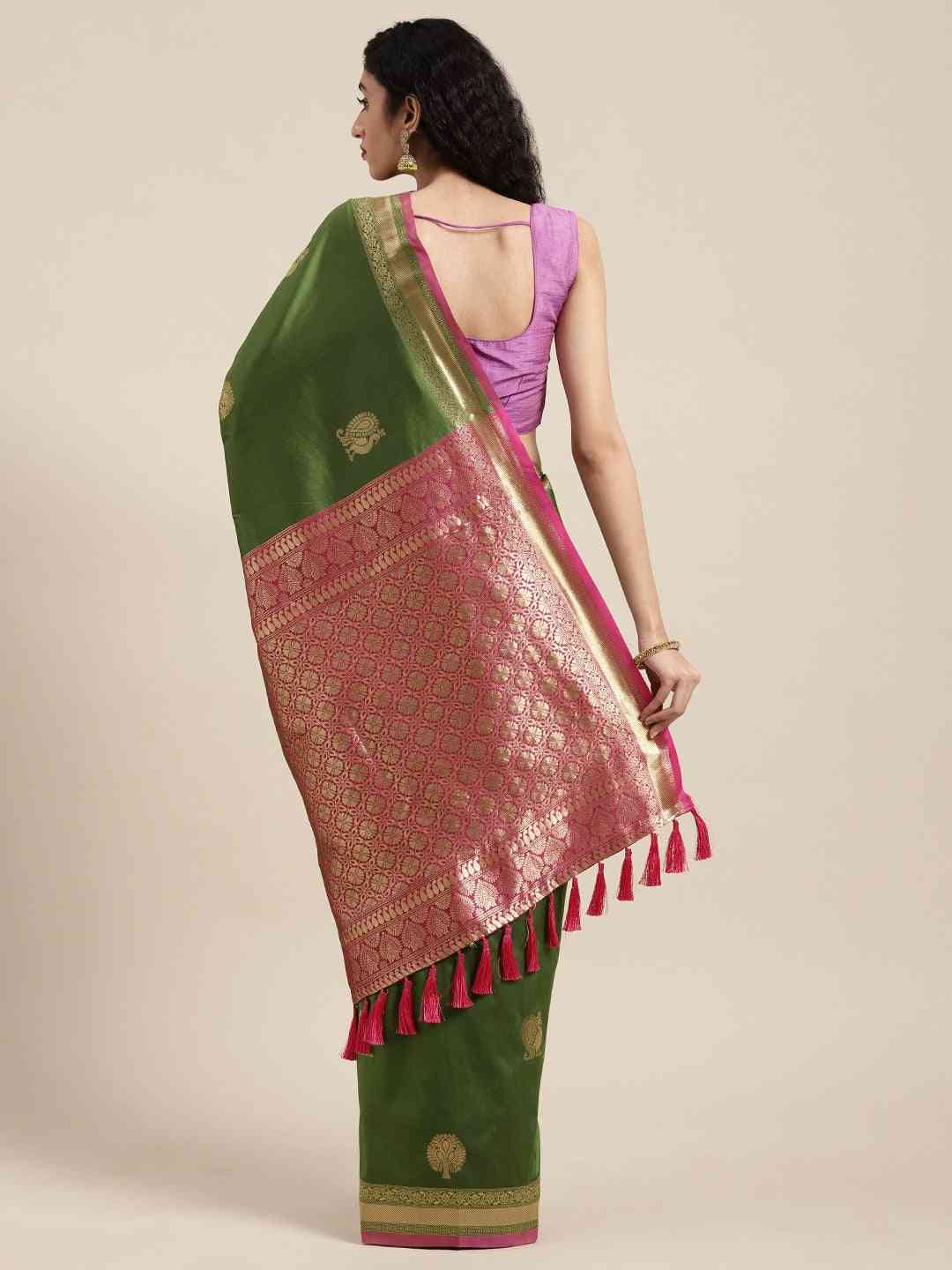 Beautiful Green Colour Banarasi Silk Saree