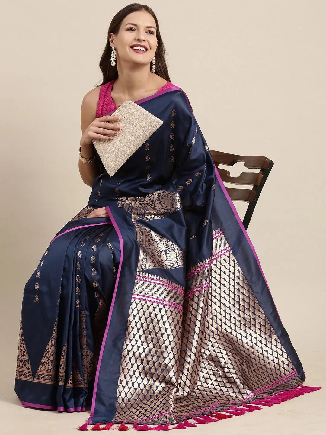 Banarasi Soft Silk Kanchi Zari Weaving Saree 