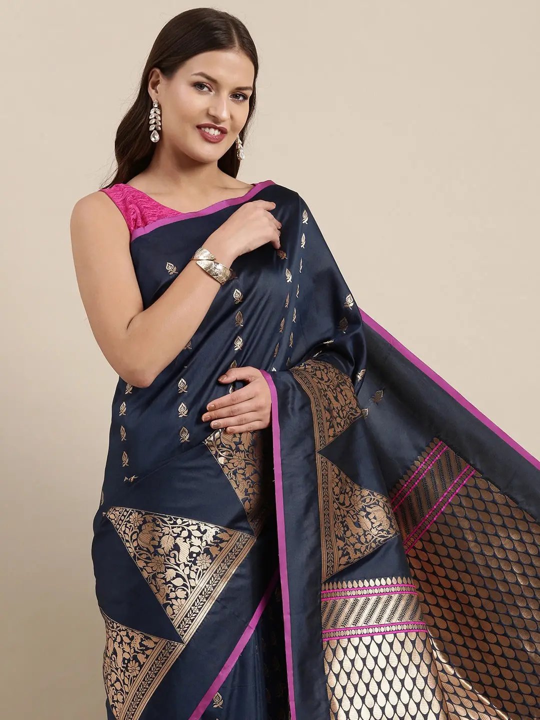 Banarasi Soft Silk Kanchi Zari Weaving Saree 