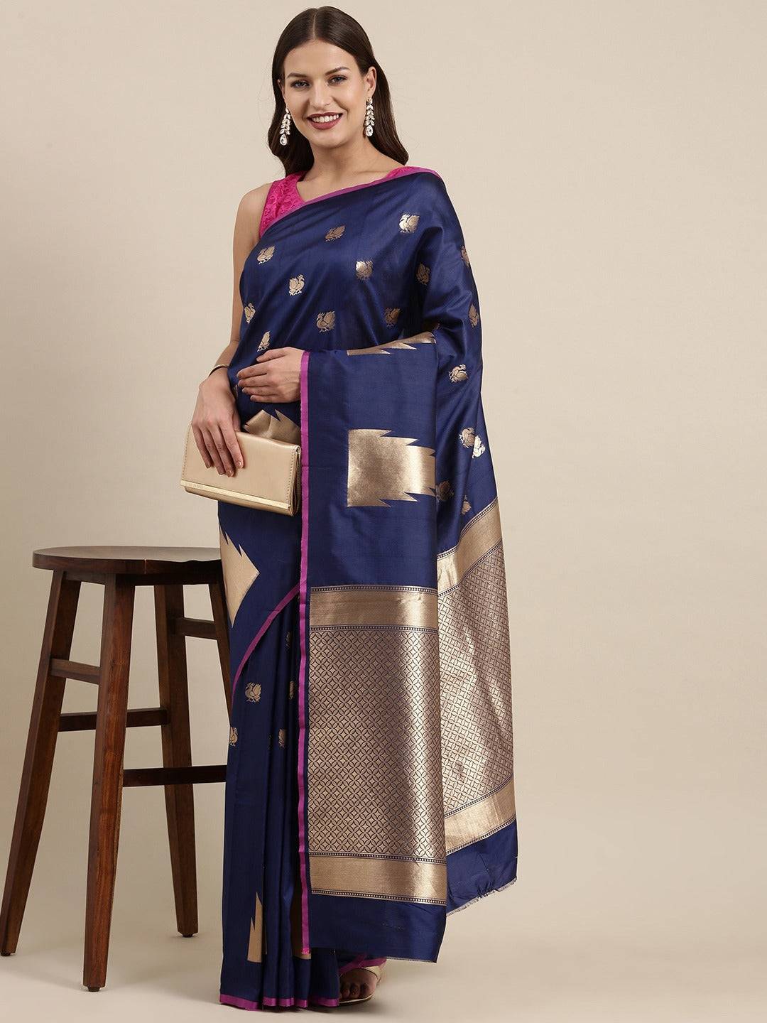 Banarasi Soft Silk Kanchi Zari Weaving Saree 