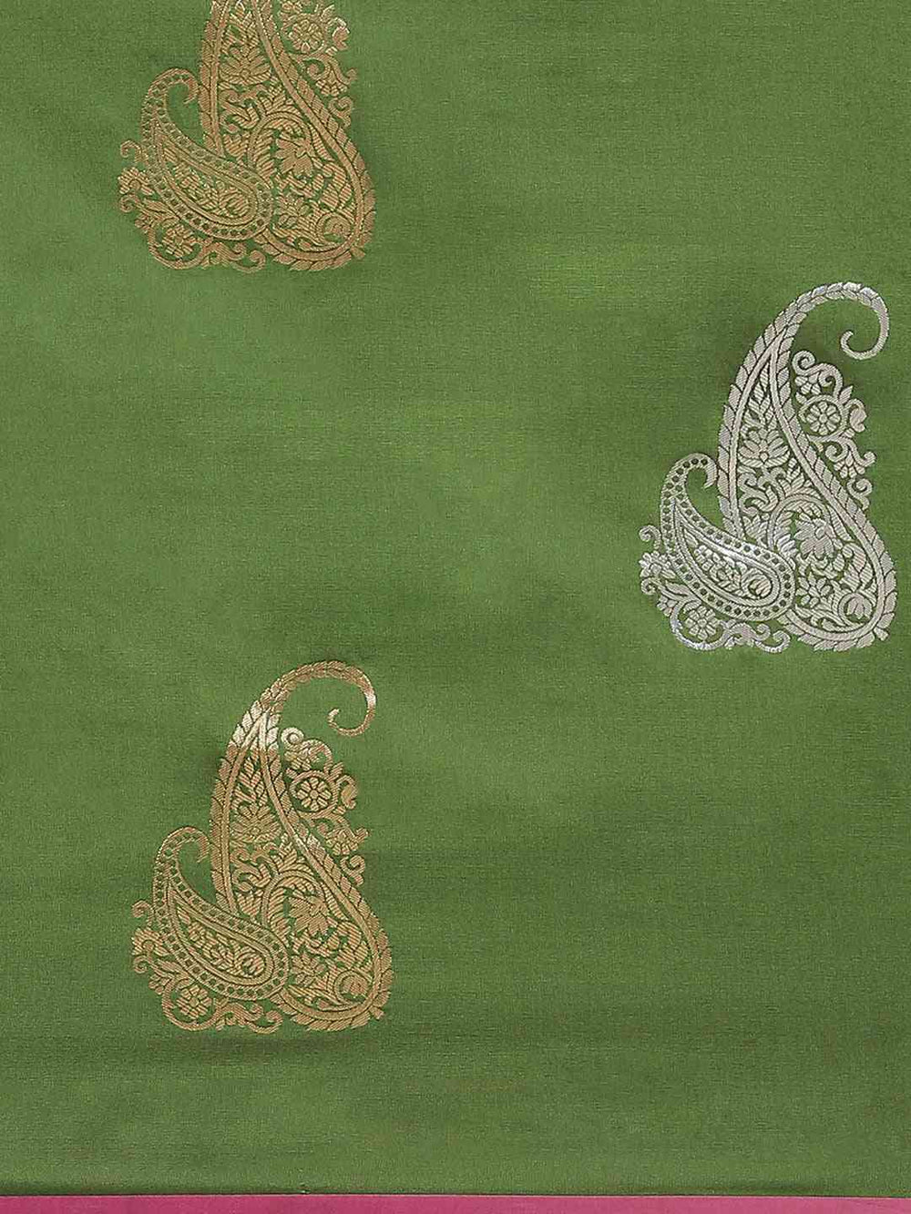 Stylish Banarasi Green Colour Zari Woven Design Saree