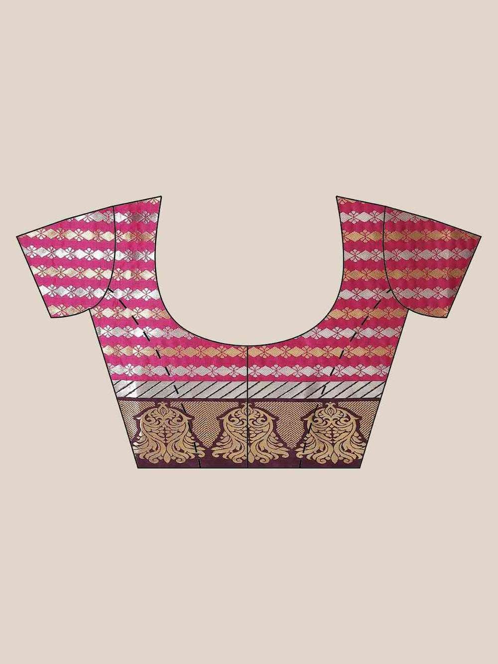 Stylish Banarasi Wine Colour Zari Woven Design Saree 