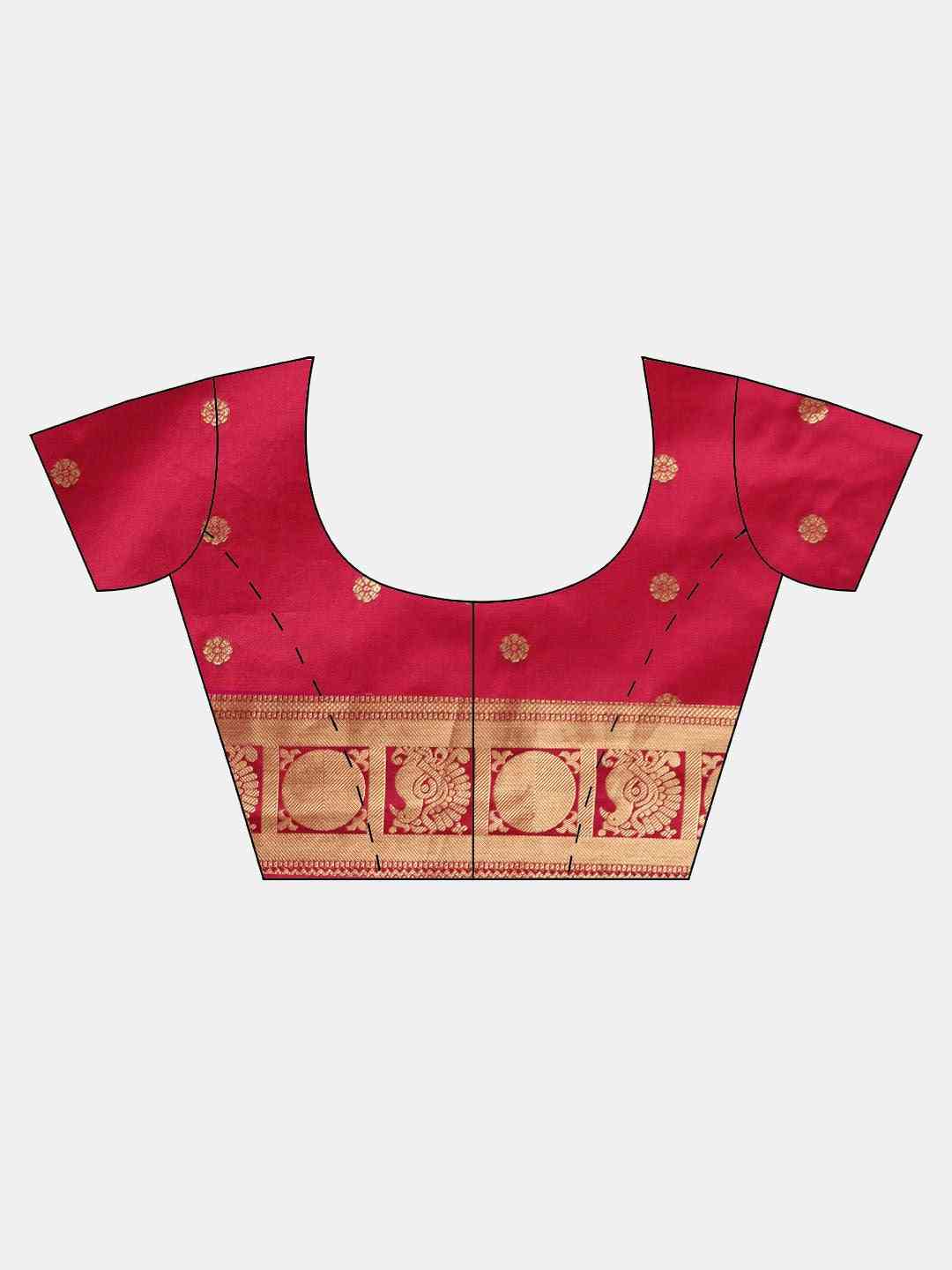 Beautiful Embellished Maroon Colour Silk Banarasi Saree