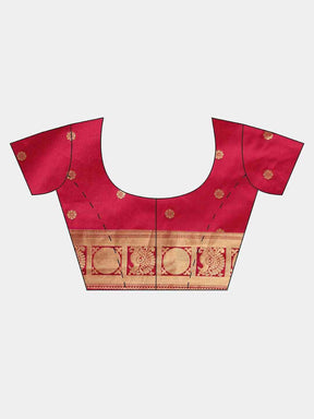 Beautiful Embellished Maroon Colour Silk Banarasi Saree