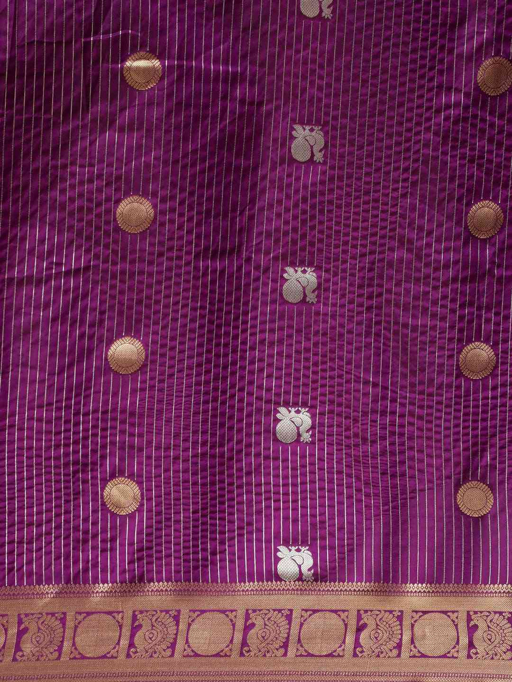 Embellished Purple Colour Silk Banarasi Saree