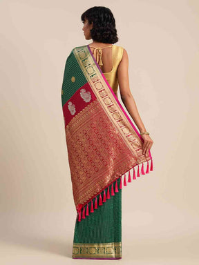  Embellished Green Colour Silk Banarasi Saree