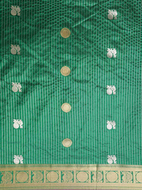 Embellished Green Colour Silk Banarasi Saree
