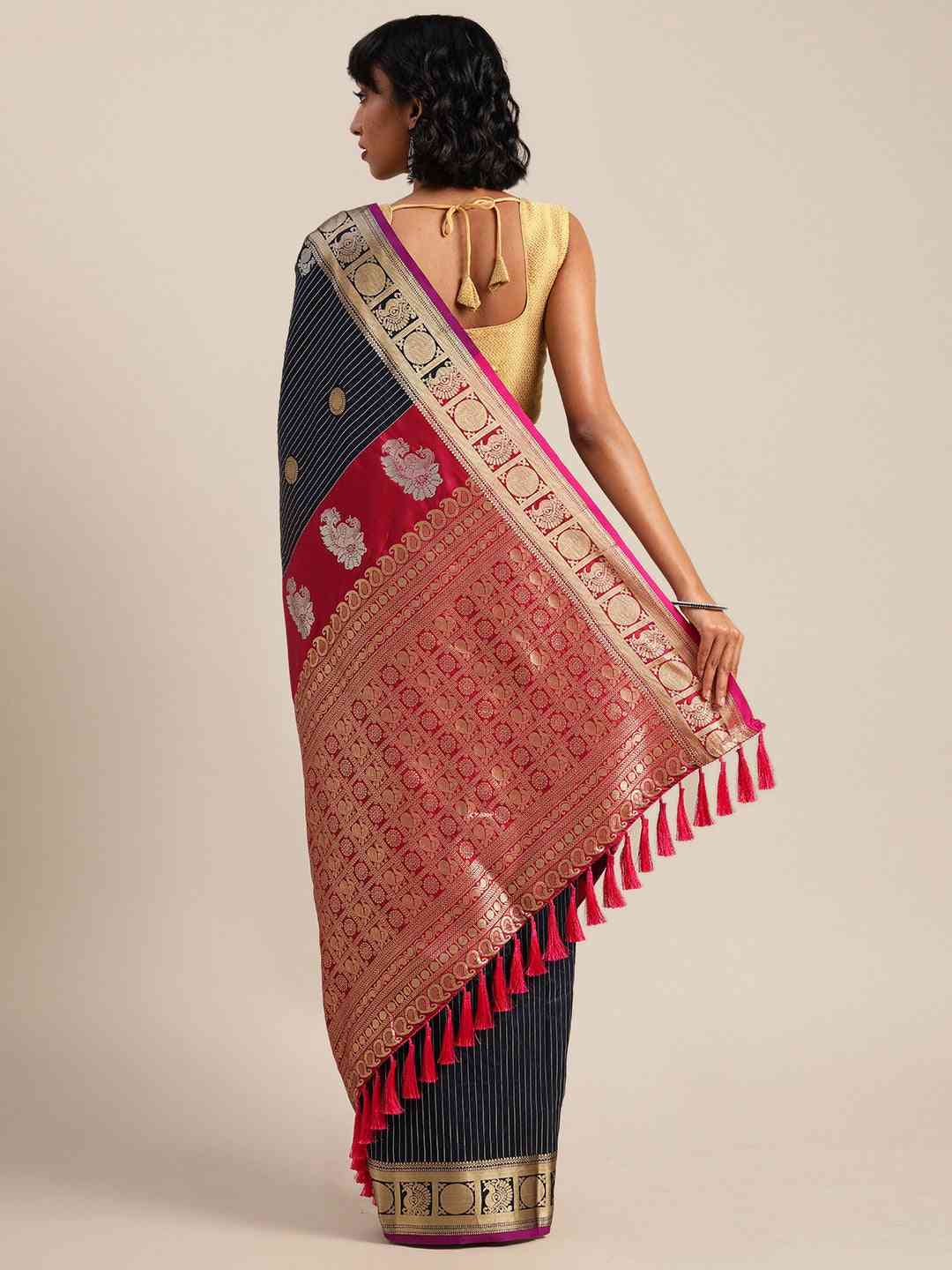 Exclusive Collection Navy Silk Banarasi Saree