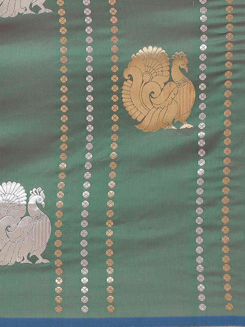 Digital Bottle Green Banarasi Saree Woven Design