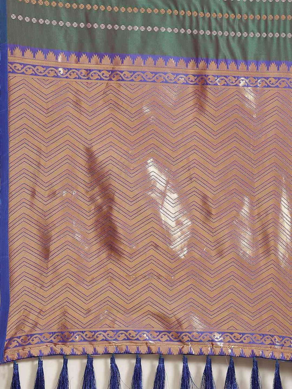 Digital Bottle Green Banarasi Saree Woven Design