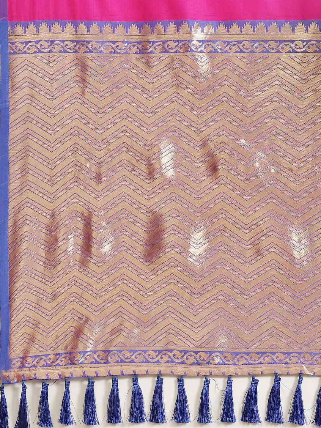  Digital Rani Colour Woven Design Banarasi Saree 