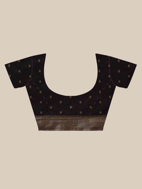 Banarasi Striped Black Colour Silk Blend Saree