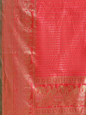 Banarasi Striped Gajari Silk Saree