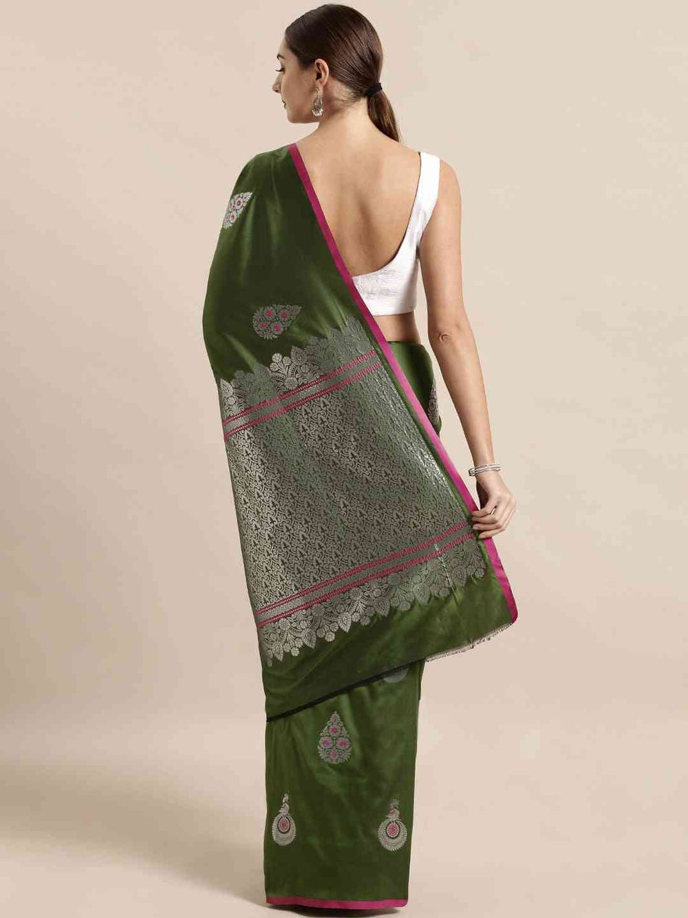 Pure Banarasi Katan Silk Kanchi Zari Weaving Saree