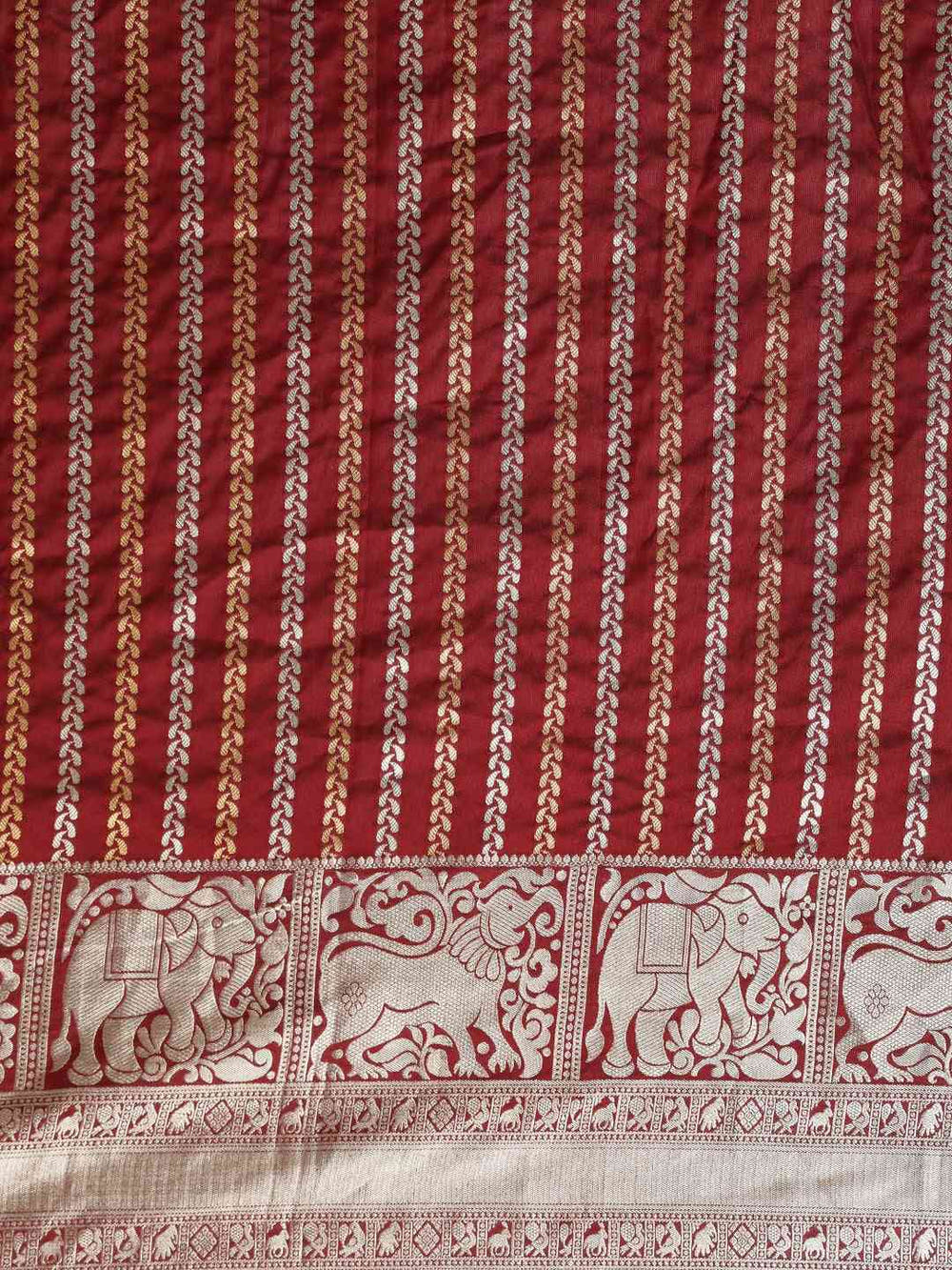 Latest Banarasi Maroon Colour Silk Blend Saree