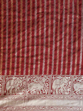 Latest Banarasi Maroon Colour Silk Blend Saree