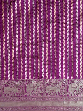 Stylish Banarasi Purple Colour Silk Blend Saree 