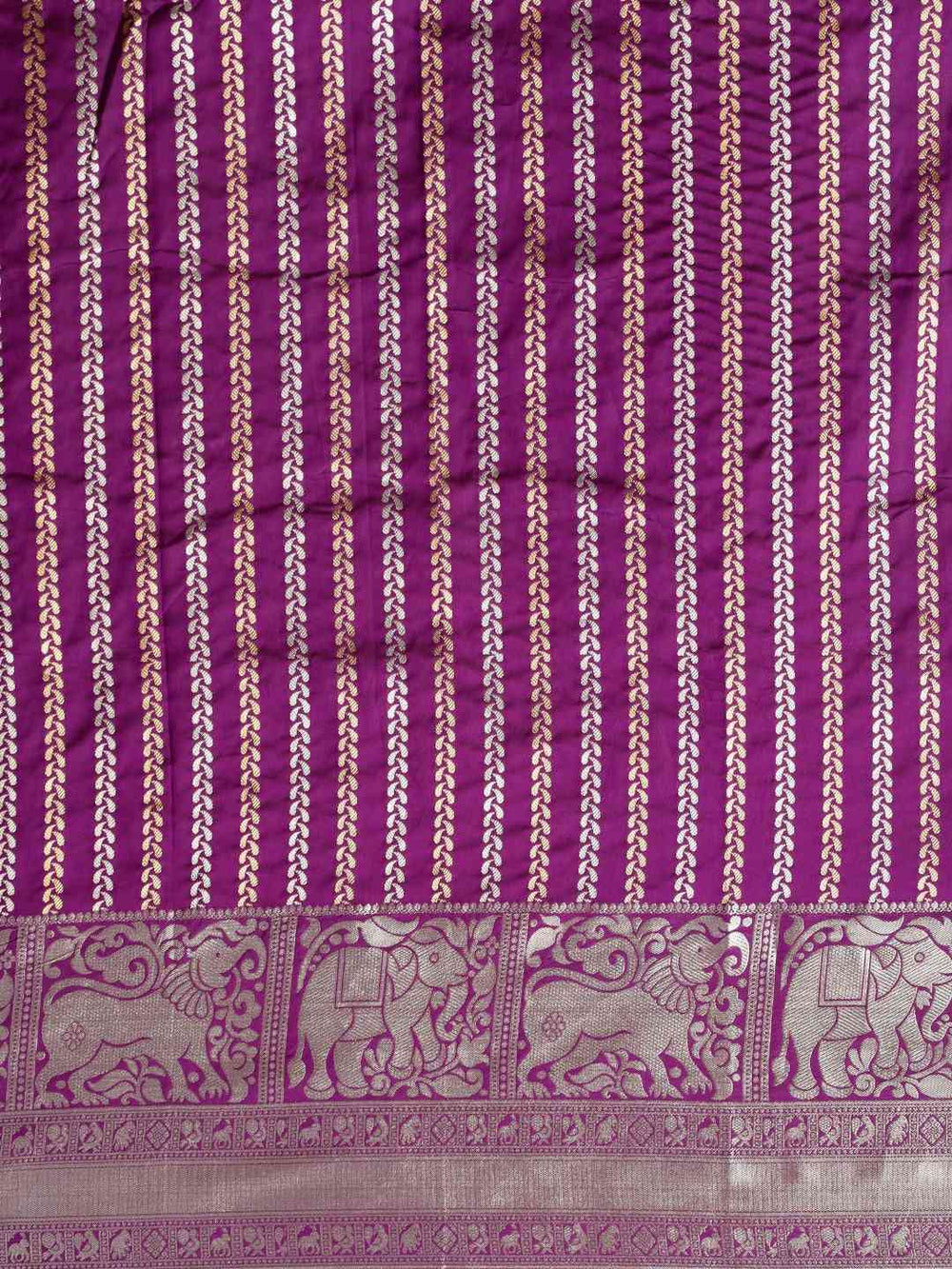 Stylish Banarasi Purple Colour Silk Blend Saree 