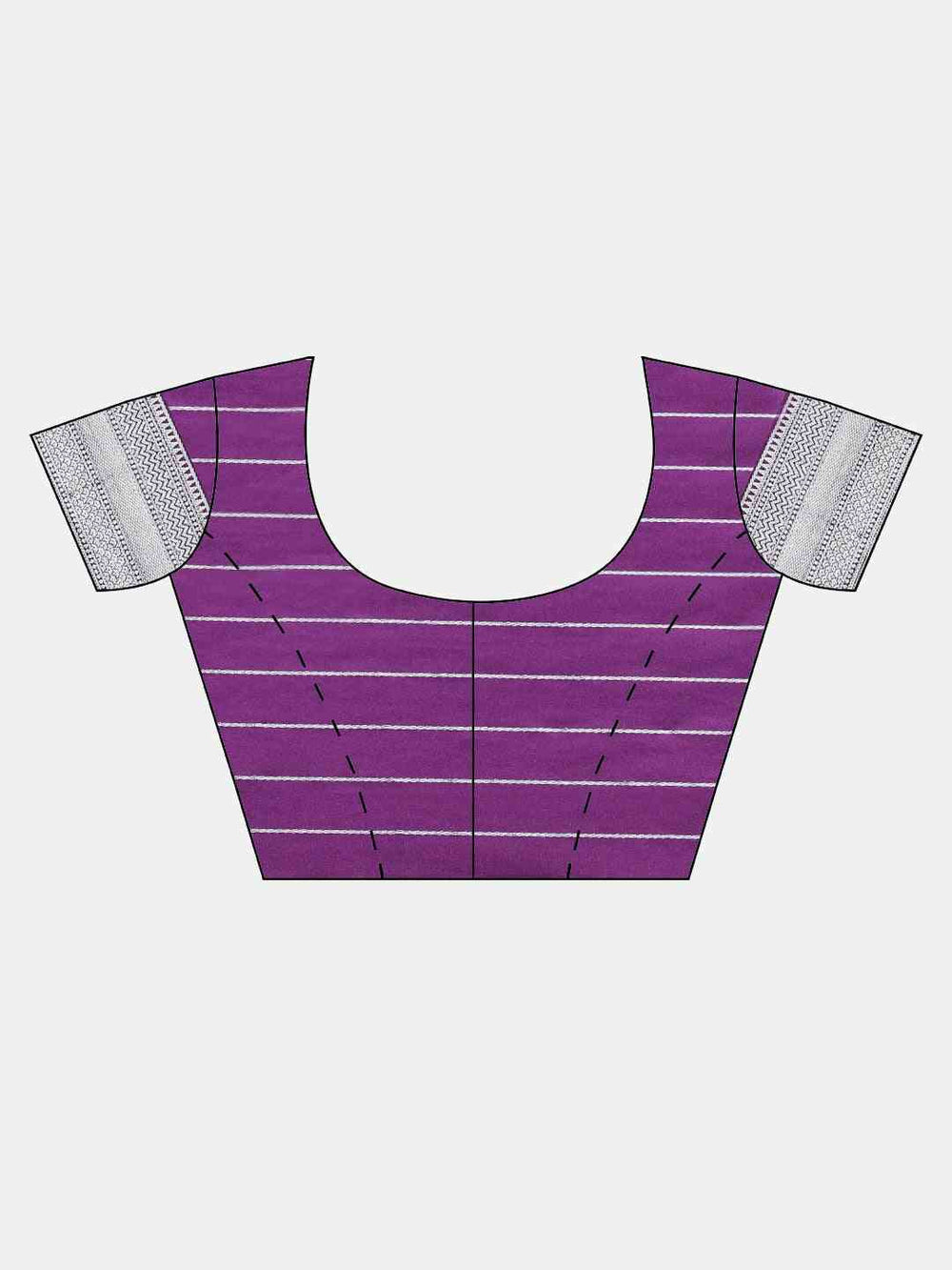 Latest Banarasi Striped Purple Colour Silk Blend Saree