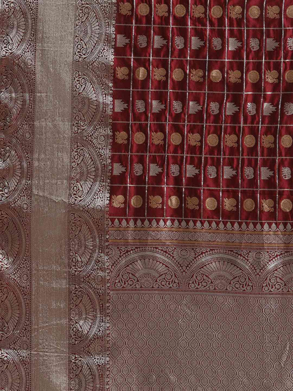 Exclusive Maroon Colour Woven Design Banarasi Saree