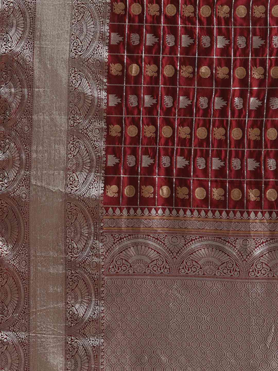Exclusive Maroon Colour Woven Design Banarasi Saree