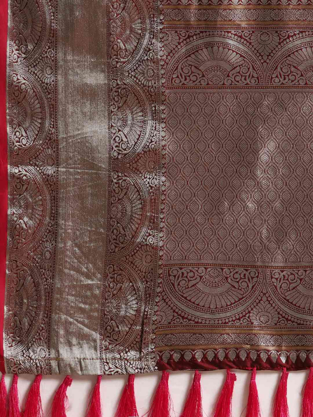 Exclusive Maroon Colour Woven Design Banarasi Saree