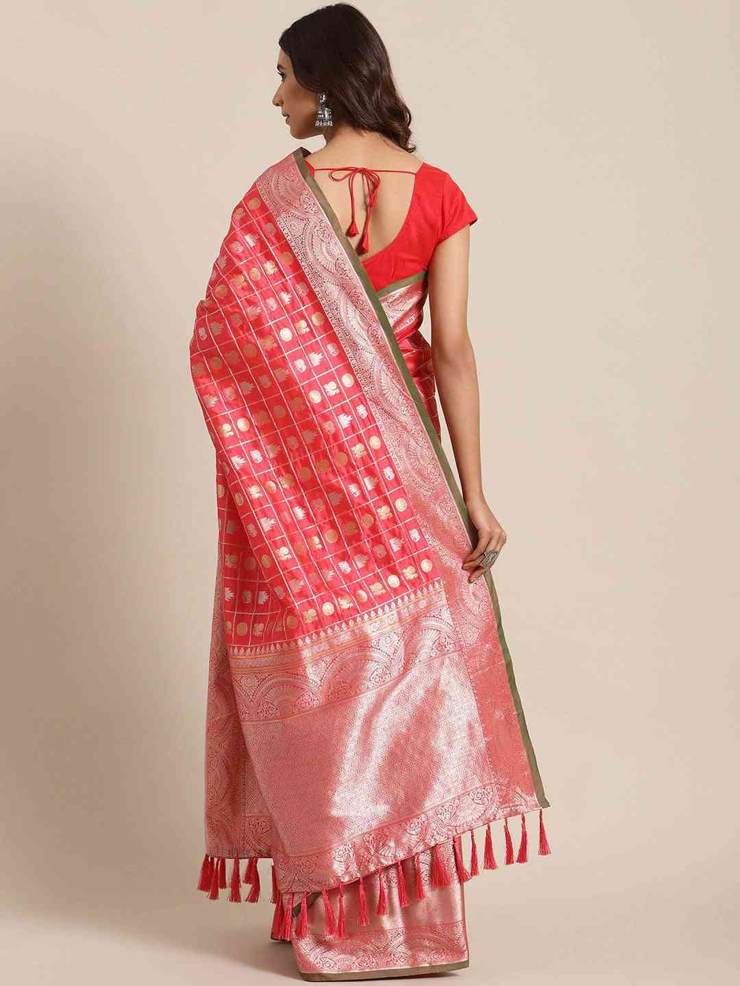 Exclusive Gajari Colour Woven Design Banarasi Saree