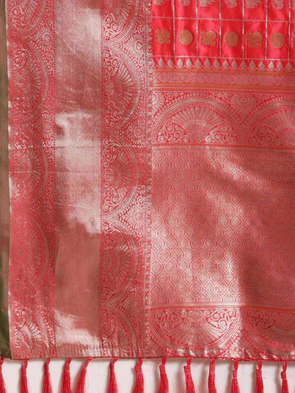 Exclusive Gajari Colour Woven Design Banarasi Saree