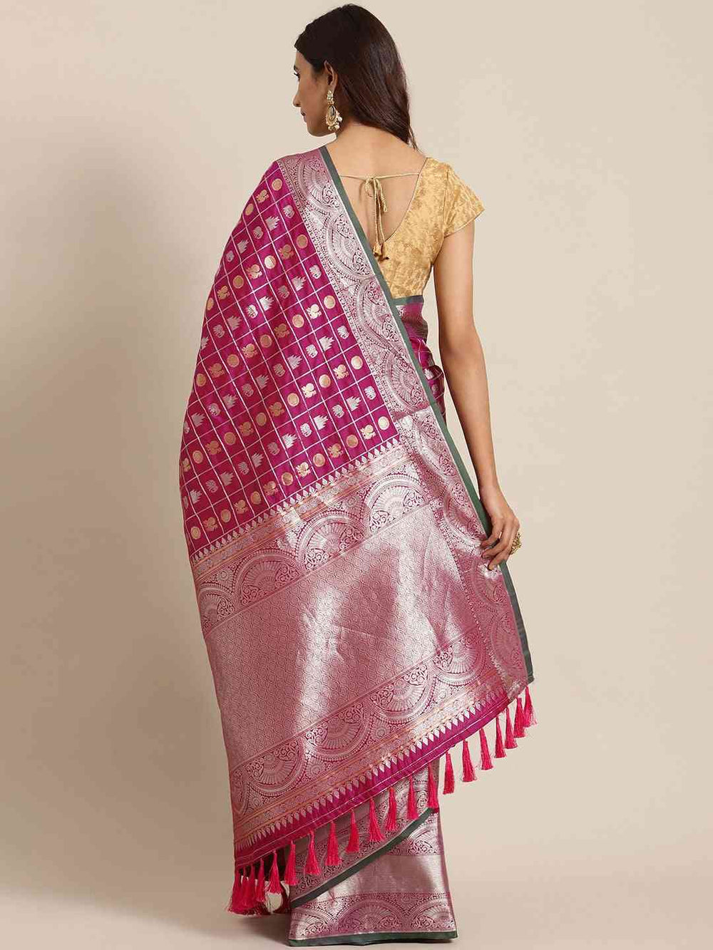 Exclusive Burgundy Colour Banarasi Saree