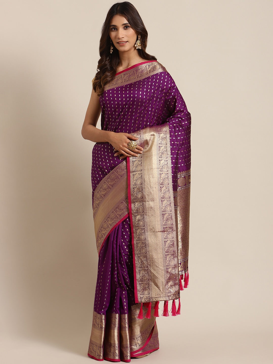 Exclusive Digital Purple Colour Woven Banarasi Saree