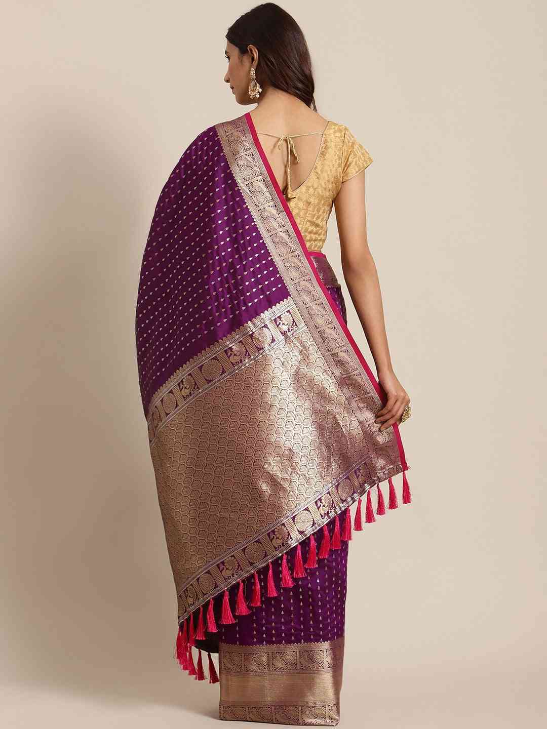 Exclusive Digital Purple Colour Woven Banarasi Saree