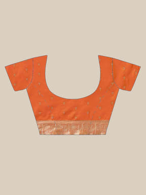 Stylish Digital Orange Colour Woven Banarasi Saree