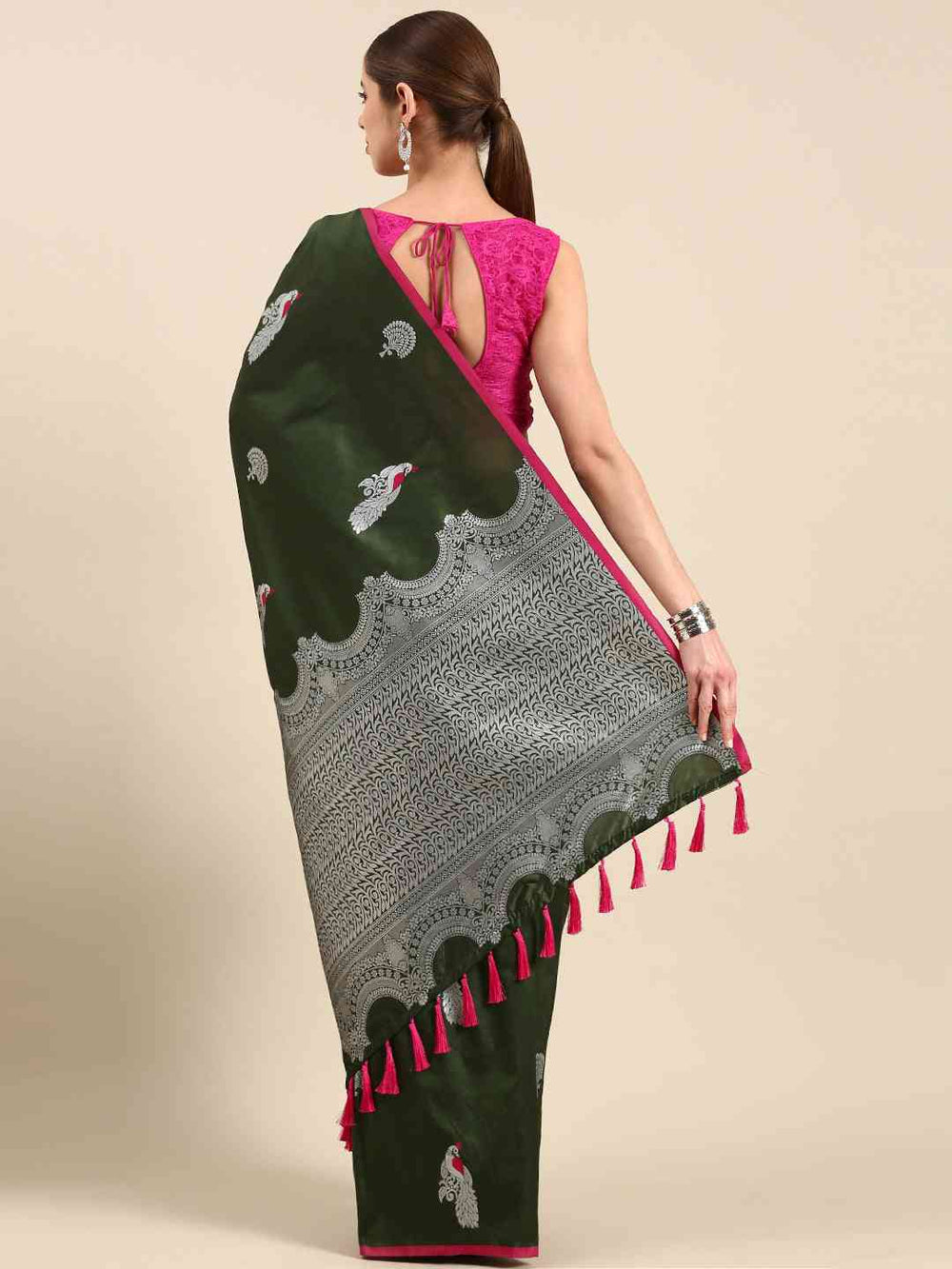  Pure Banarasi Katan Silk Kanchi Zari Weaving Saree
