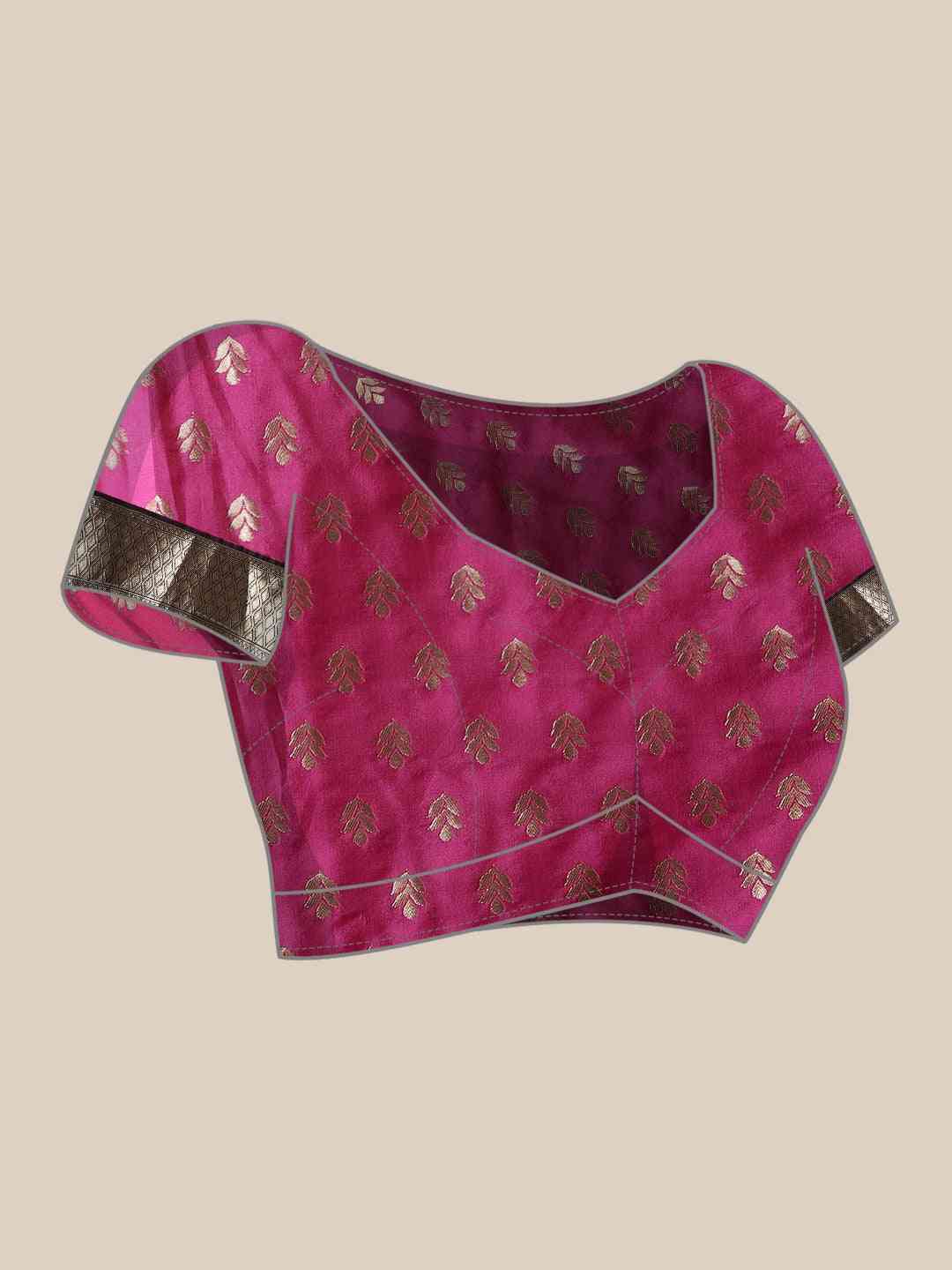 Stylish Black Colour Banarasi Silk Saree with Ethnic Motifs
