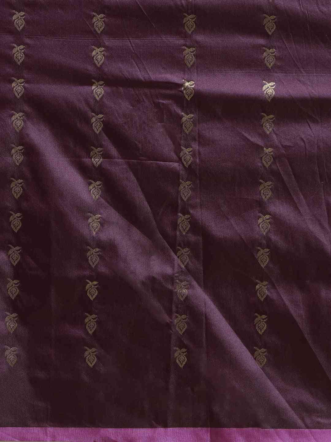 Stylish Traditional Purple Colour Zari Banarasi Saree
