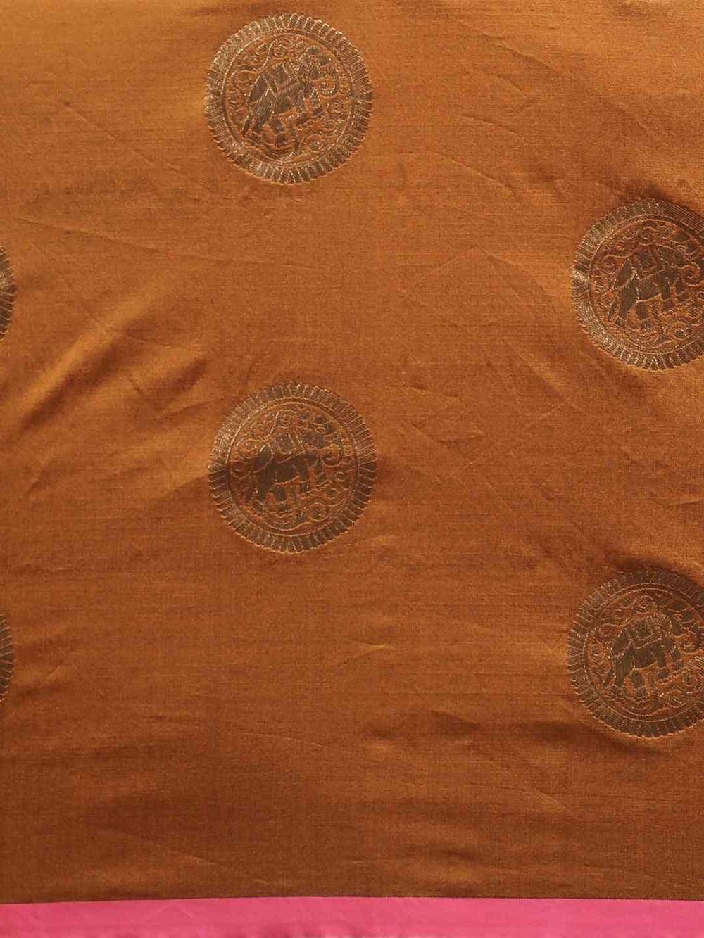 Honey Yellow Colour Banarasi Saree with Ethnic Motifs