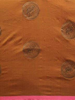 Honey Yellow Colour Banarasi Saree with Ethnic Motifs