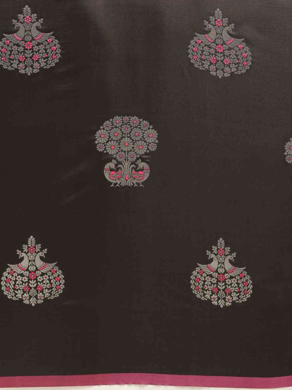 Exclusive Black Colour Ethnic Motifs Zari Silk Saree