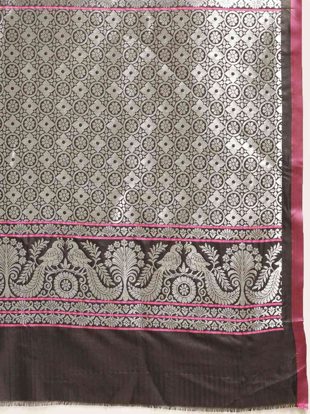 Exclusive Black Colour Ethnic Motifs Zari Silk Saree