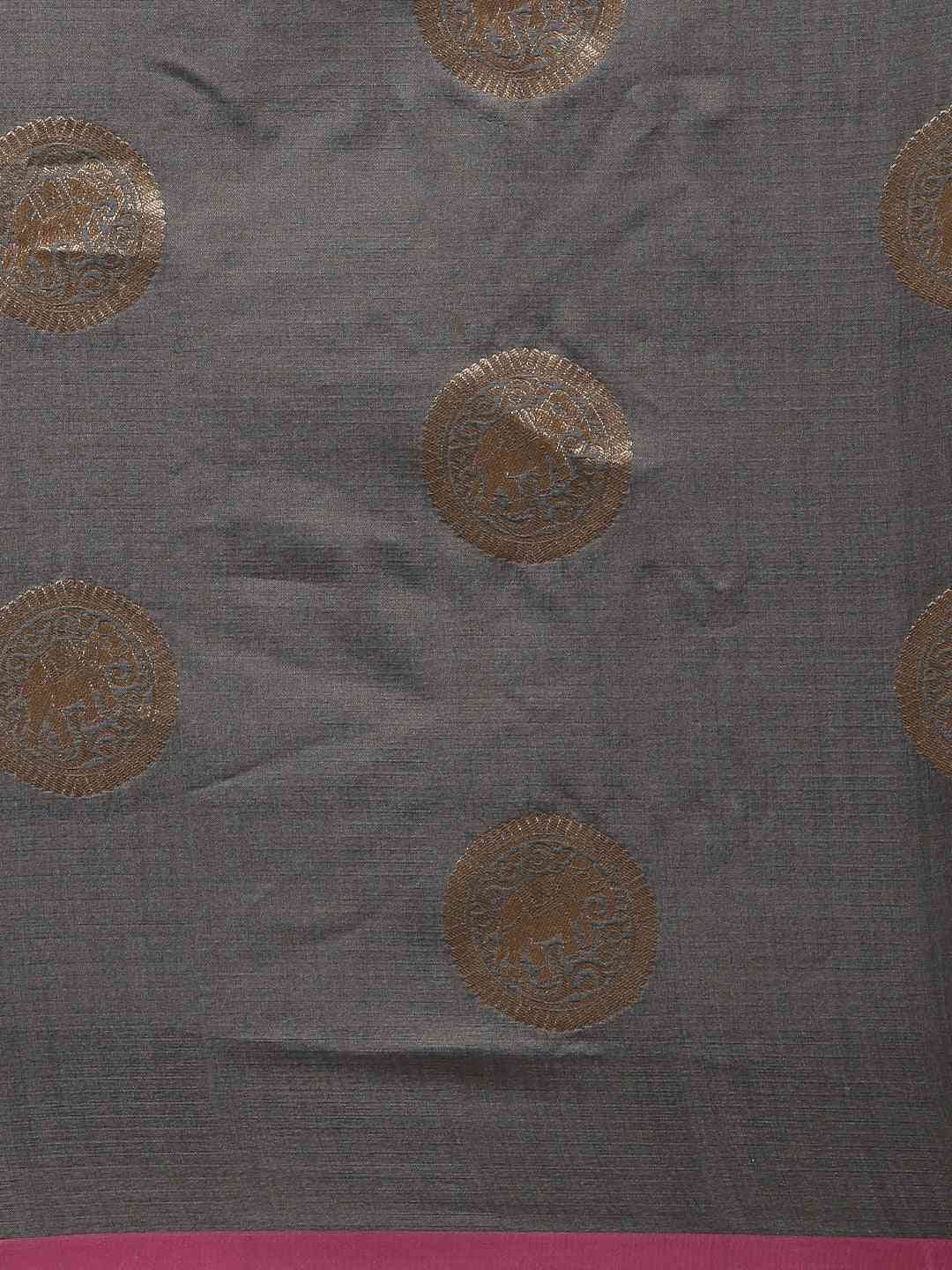  Beautiful Bollywood Grey Colour Silk Banarasi Saree