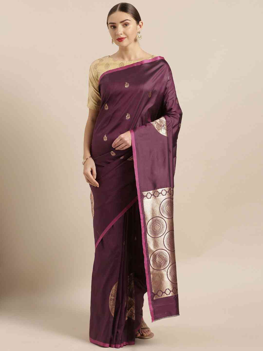 Bollywood Banarasi Wine Colour Saree