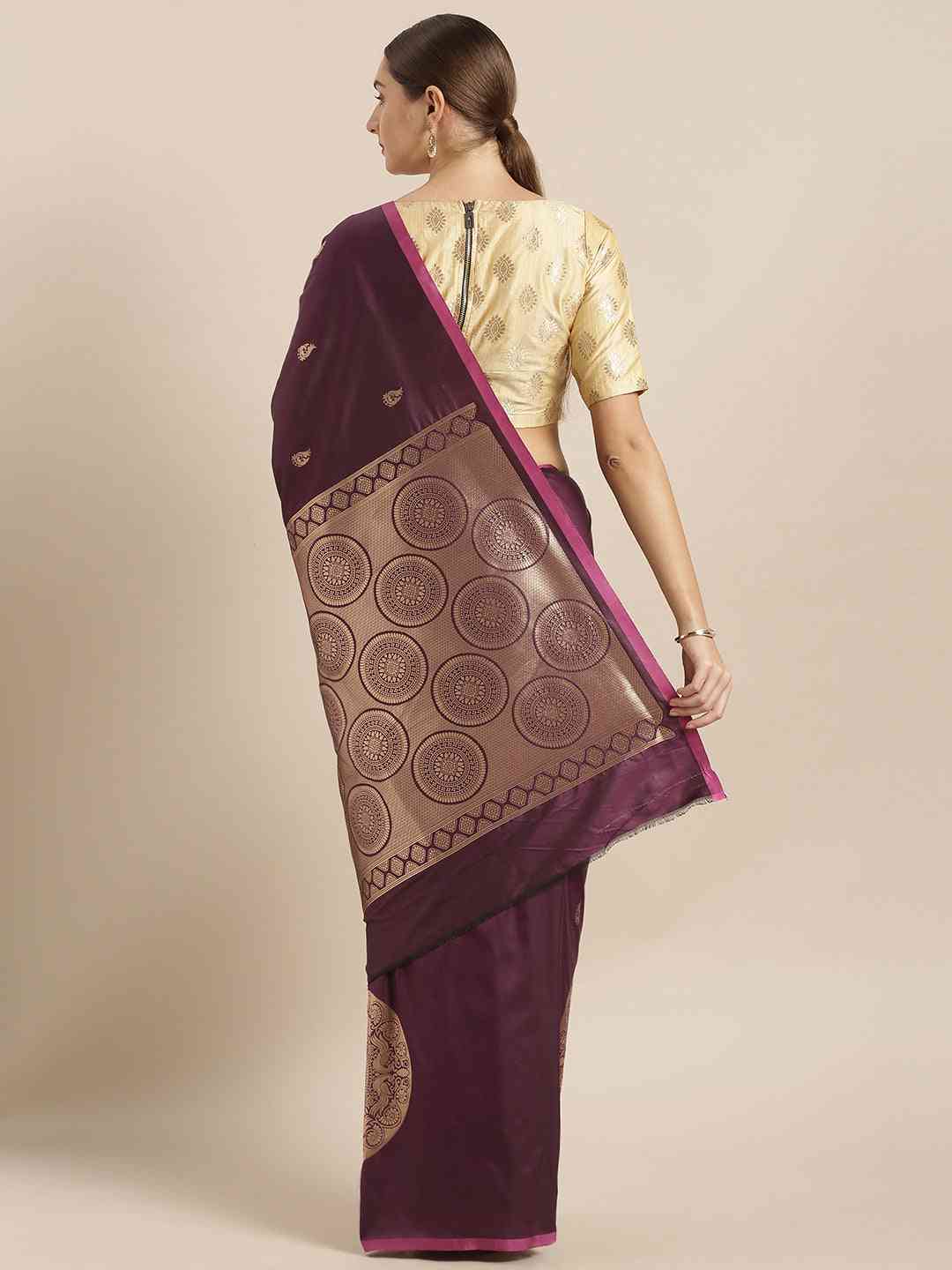 Bollywood Banarasi Wine Colour Saree