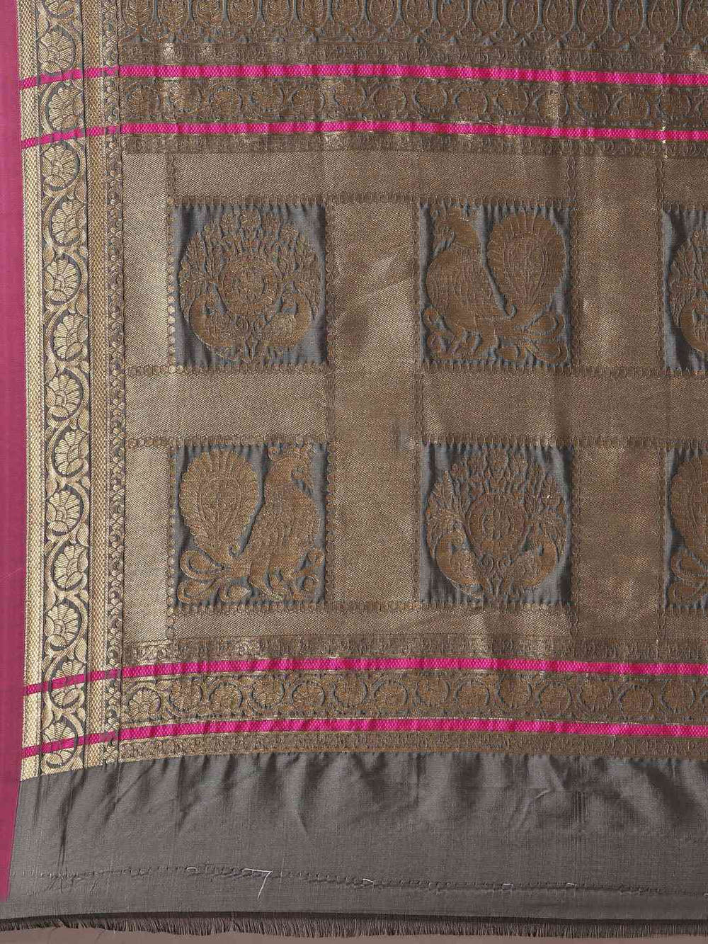 Banarasi Grey Colour Silk Woven Design Saree 