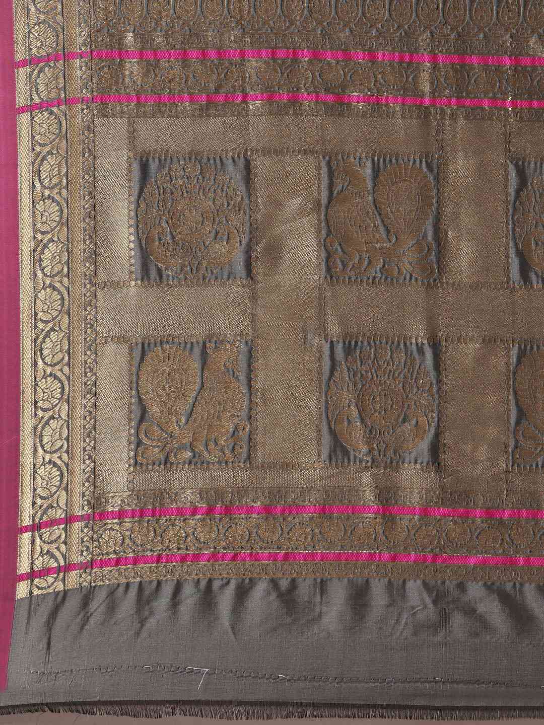 Banarasi Grey Colour Silk Woven Design Saree 