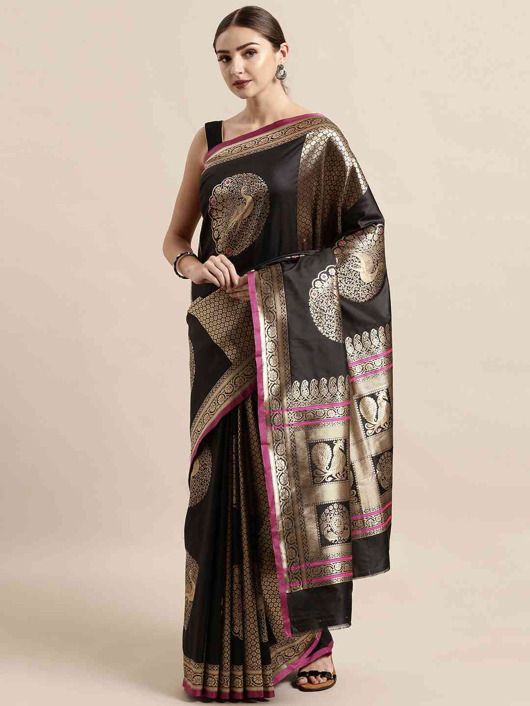 Coffee Brown Banarasi Silk Saree With Woven Designs