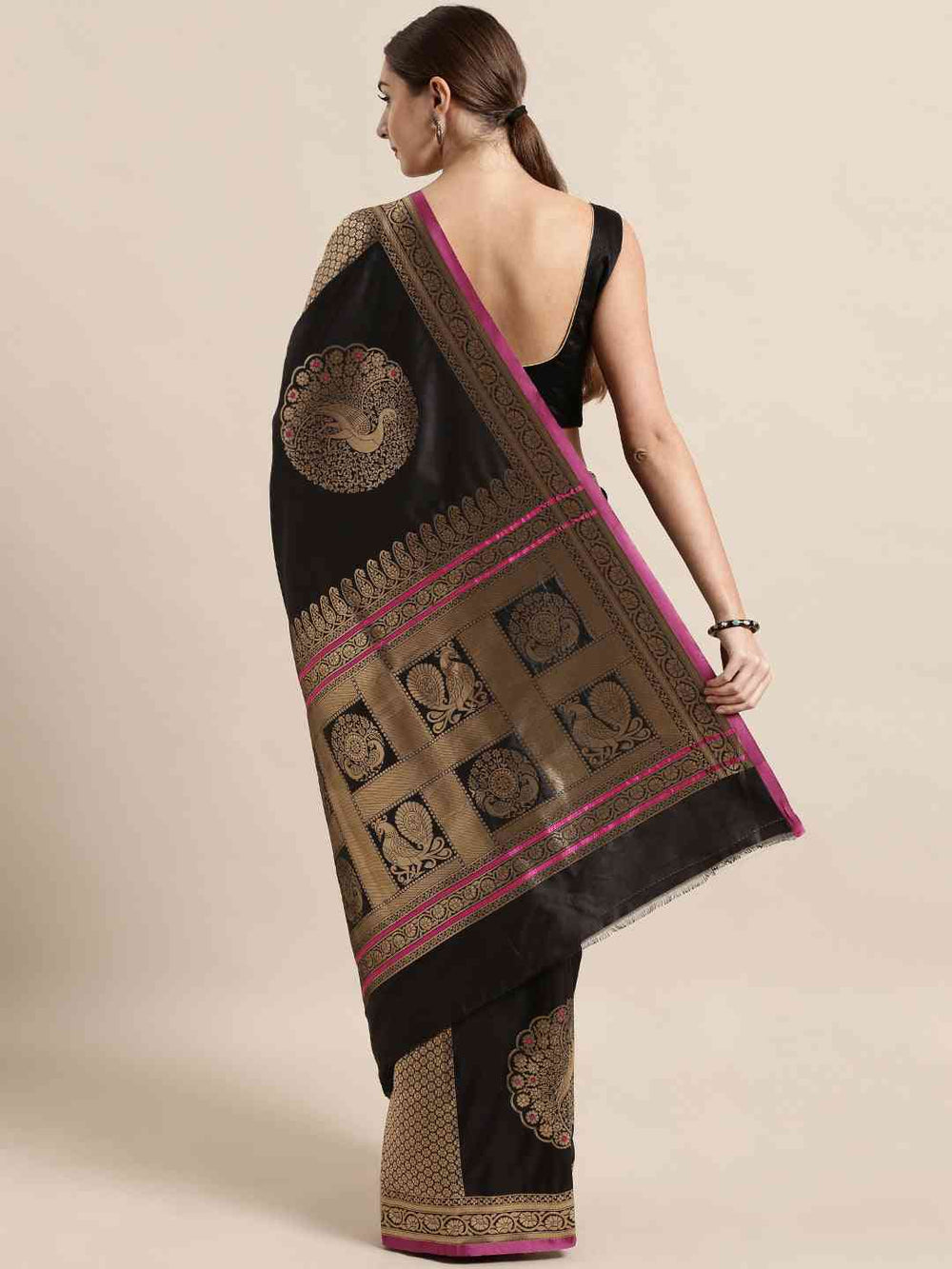 Coffee Brown Banarasi Silk Saree With Woven Designs