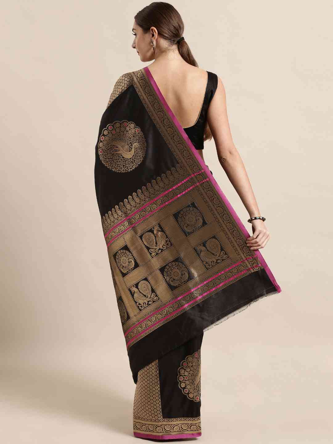 Coffee Brown Banarasi Silk Saree With Woven Designs