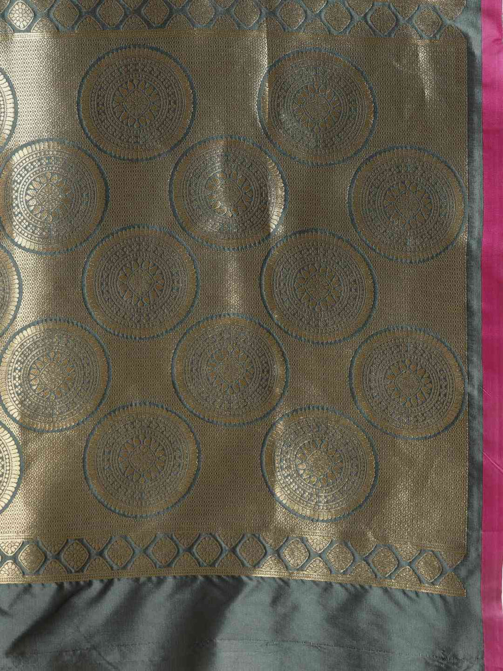  Bollywood Banarasi Grey Silk Blend Saree