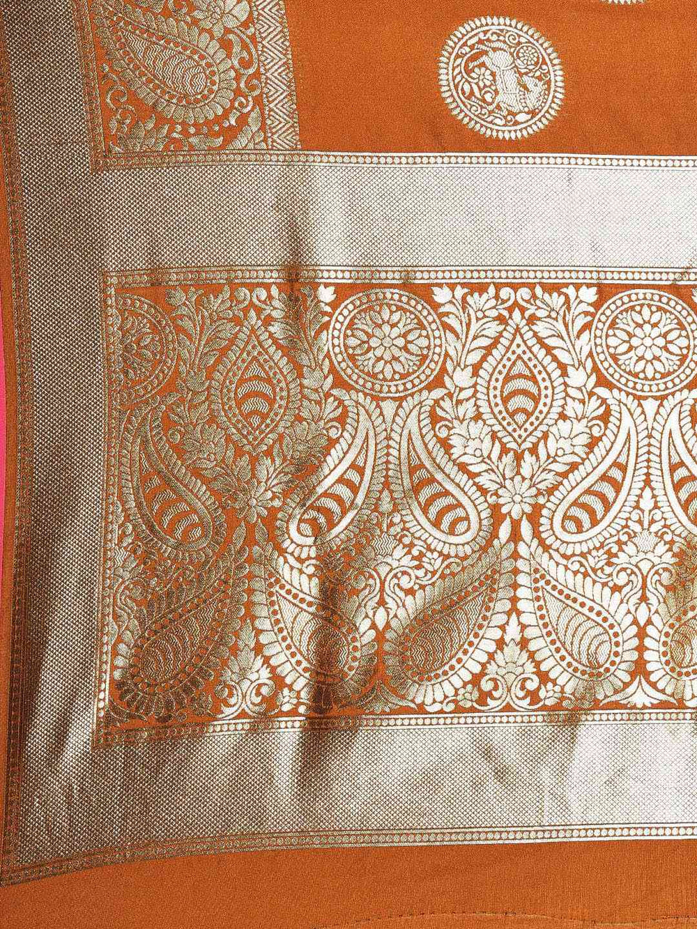 Traditional Silk Blend Banarasi Saree in Mustard Colour